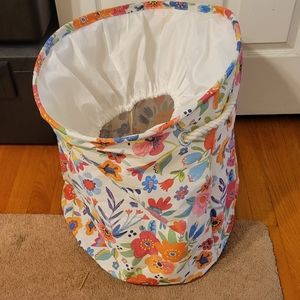 Natural Life large floral cloth collapsible laundry hamper